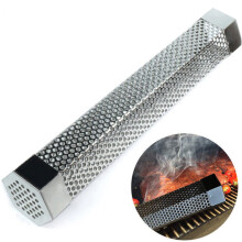 12 Inch Stainless Steel Pellet Smoker Tube for BBQ, Consistent Smoke, Easy Clean, with Brush Hooks