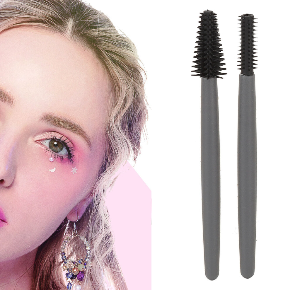 Grey Eyelash Brush Set Soft Silicone Reusable Dustproof Box For Makeup