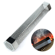 Pellet Smoker Tube Stainless Steel Hexagonal BBQ Grill Set for Hot and Cold Smoking with Brush