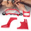 Beard Shaping Tool Kit for Men, Red Plastic Beard Template Set for Precise Shaping and Symmetry Alignment 3