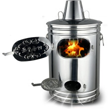Burn Barrel Stainless Steel Incinerator Bin with Chimney Vent for Yard Waste and Debris 12.2in