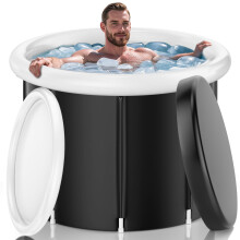 110 Gal ExtraLarge Ice Bath Tub for Athletes, Foldable Cold Plunge Tub with Insulated Cover for Home Gym Recovery