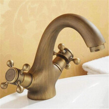 Retro Kitchen Faucet with Antique Bronze Finish, Copper Cold Water Mixer for Sink Basin