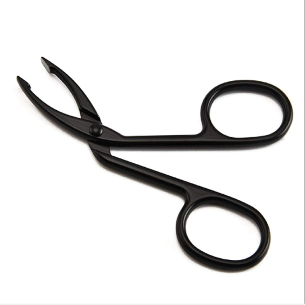 Precision Eyebrow Tweezers with Grip Tips for Hair Removal and Durable Metal Trimmer Black