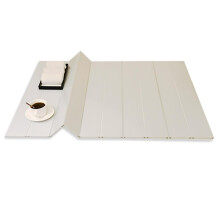 Bathtub Tray and PVC Dustproof Folding Bathtub Cover with Insulation, White 127x75cm