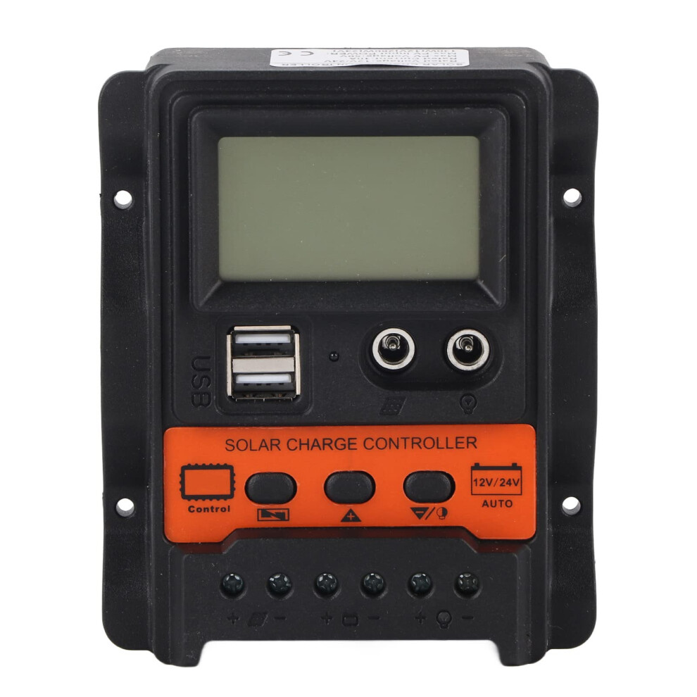10A Pwm Solar Charge Controller 12V 24V With Lcd Display Dual Usb Outputs Battery Protection 9113335011373