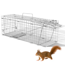 Live Animal Trap 24 Inch Heavy Duty Steel Foldable Cage, Humane Catch and Release for Rabbits Cats Squirrels