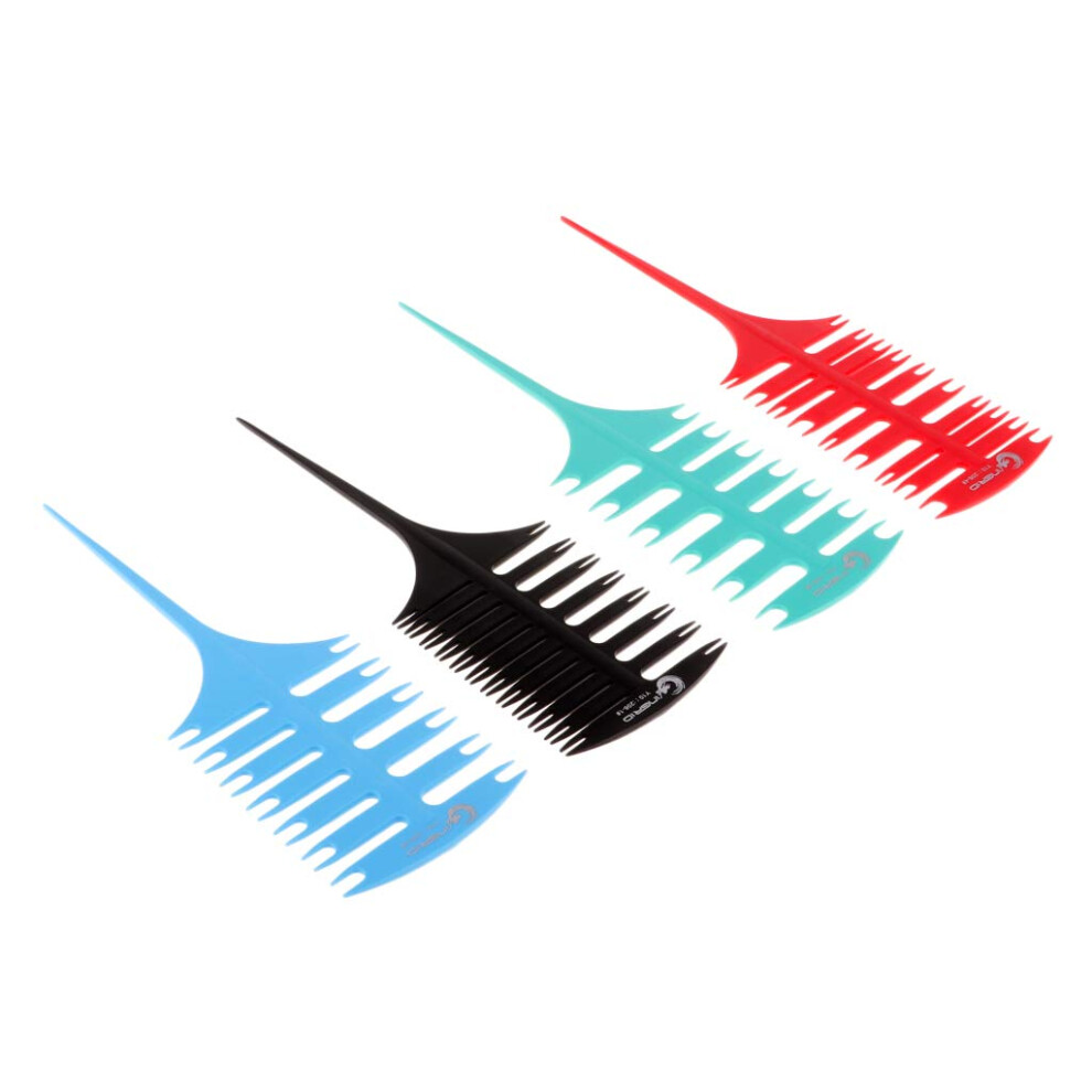 Professional Hair Coloring Comb Set 4Pack with Dual Weaving Sides for Precise Highlighting and Balayage