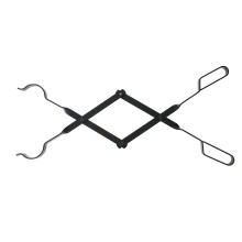 Fireplace Tongs with Safe Scissor Grip, Heavy Duty 26in Campfire Log Grabber, Foldable Handle