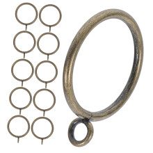 20pcs Metal Curtain Rings Rustproof Vintage Eyelet for Smooth Gliding Rods Home Bathroom Golden