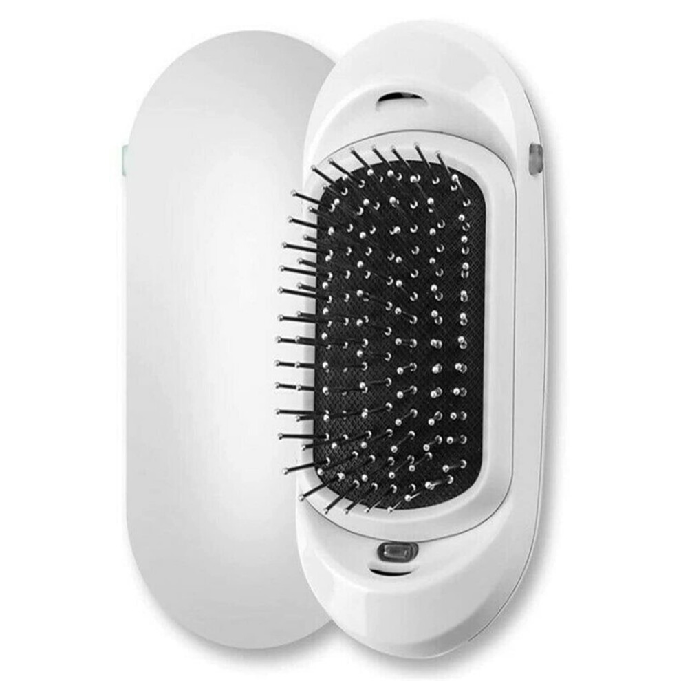 White Ionic Hair Brush With Anti Frizz Ionic Technology And Negative Ion Detangler For Smooth Shiny Hair