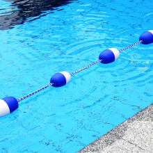Pool Safety Rope with Blue and White Floats, Durable Swimming Pool Divider Line for Deep and Shallow Ends