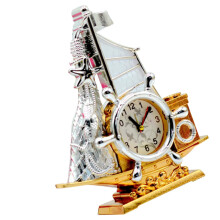 Vintage Nautical Model Desk Alarm Clock with Numeric Pointer for Office Bedroom Decor