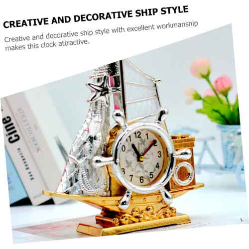Vintage Nautical  Model Desk Alarm Clock with Numeric Pointer for Office Bedroom Decor 1