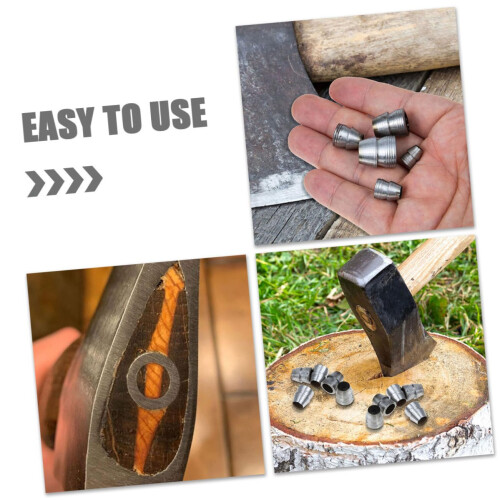 10pcs Metal Axe Handle Wedge Set for Secure Axe Head Fit, Durable Silver Construction, Easy Installation 1