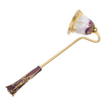Vintage Candle Snuffer with Long Handle and Elegant Rhinestones for Scented and Tealight Candles