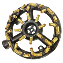 100000 BTU Heavy Duty Cast Iron Propane Jet Burner Head with 32 Brass Tips for Outdoor Cooking Turkey Frying