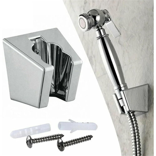 5 Pcs Adjustable Wall Mount Shower Head Holder Chrome Bracket for Universal Handheld Shower 2