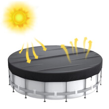 Round Solar Pool Cover 10FT Waterproof UV Resistant Debris Blocking for Above Ground Swimming Pools