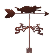 Outdoor Stainless Steel Crocodile Weather Vane for Garden Yard Barn, Durable RustResistant Design