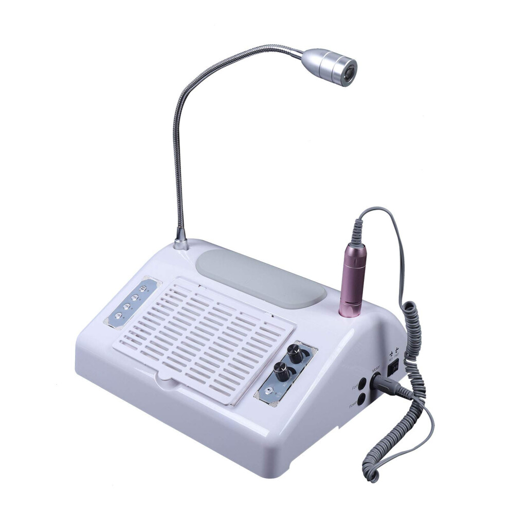 Light 5 In 1 Nail Dryer And Electric Nail Drill With 96W Uv Led Lamp, 30000Rpm Drill, Dust Collector For Salon And Home