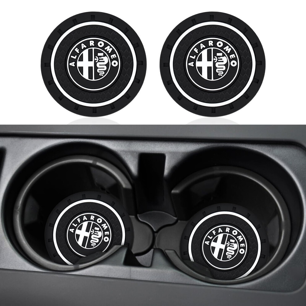 2Pcs Car Cup Holder Coasters For Alfa Romeo Stelvio 20172023, Nonslip Easy Clean Inserts 9044945370409