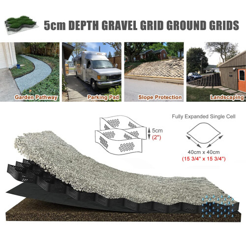 HDPE Ground Stabilization Grid 3m x 6m Strength Load Support for Driveways Walkways and Slopes 1