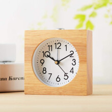 Mantel Clock Silent Quartz Vintage Wooden Design with EasytoRead Numerals for Desk or Shelf