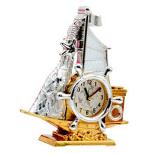 Retro Sailboat Desk Alarm Clock with Unique Design, Analog Display for Home Office Decor