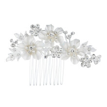 Silver Rhinestone Bridal Hair Comb Elegant Floral Wedding Hair Accessory for Brides and Engagement Parties