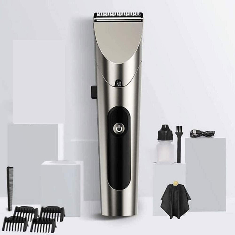 Waterproof USB Rechargeable Beard Trimmer and Hair Clipper Kit for Men with Precision Alloy Blade