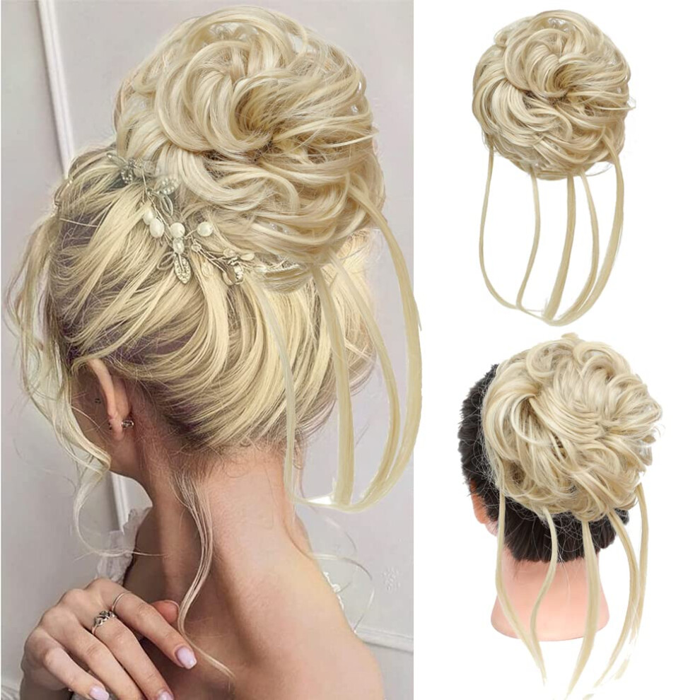 Messy Bun Hair Piece Super Long Tousled Hair Bun Extension with Elastic Band for Instant Volume Boost
