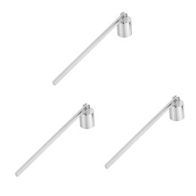 Stainless Steel Candle Snuffer Set with Long Handle, Easy Pivot Design, Ergonomic Grip, Silver