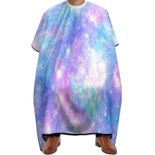 Pink and Blue Galaxy Barber Cape, Large Waterproof Hair Cutting Apron with Adjustable Neck