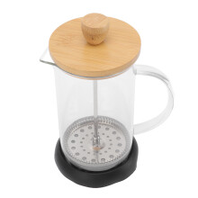 FP-600 600 ml Prensa francesa con tapa de vidrio y bambú