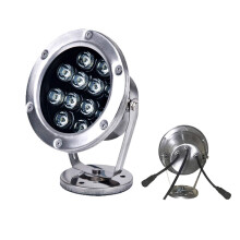 Underwater LED Pool Light 12V IP68 RGB Color Changing DMX512 Control Stainless Steel 9W