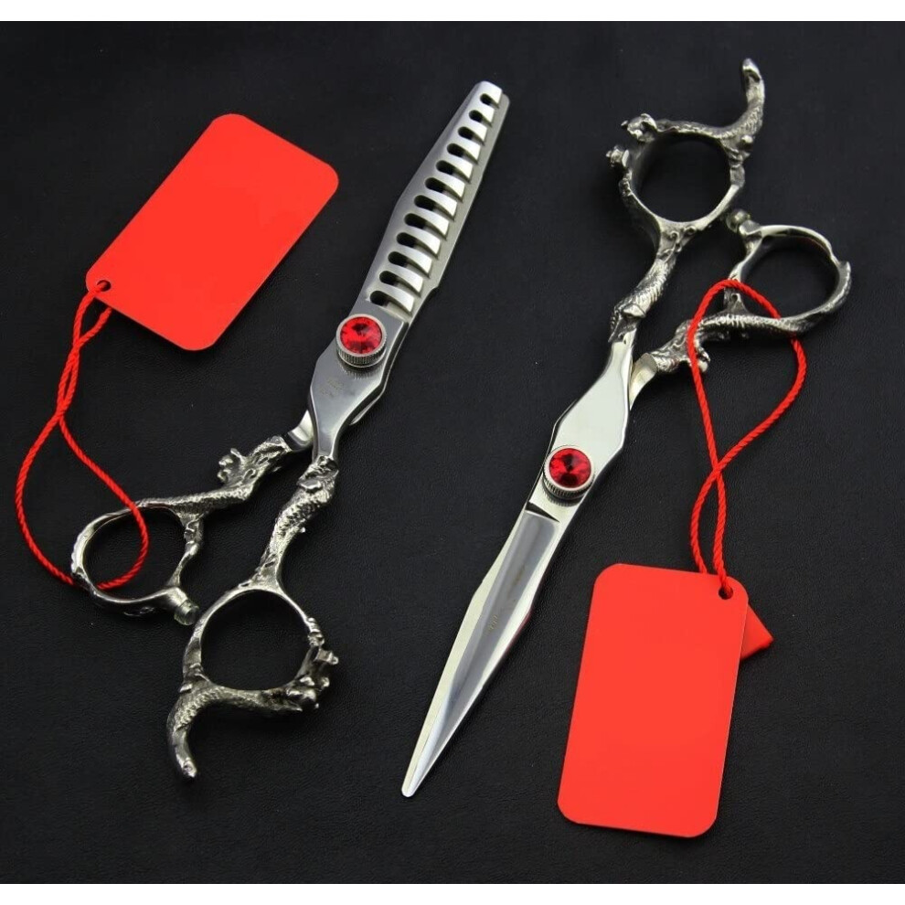 Professional Hair Cutting Scissors Set 5.5 Inch Titanium Ergonomic Grip Sharp Blades for Salon