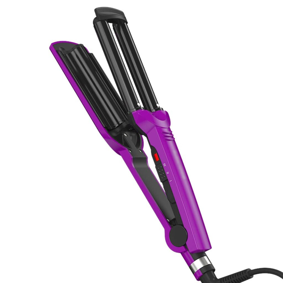 Lightweight Curling Iron for Travel with Quick Styling, Compact Hair Curler for Wavy Hair, Purple