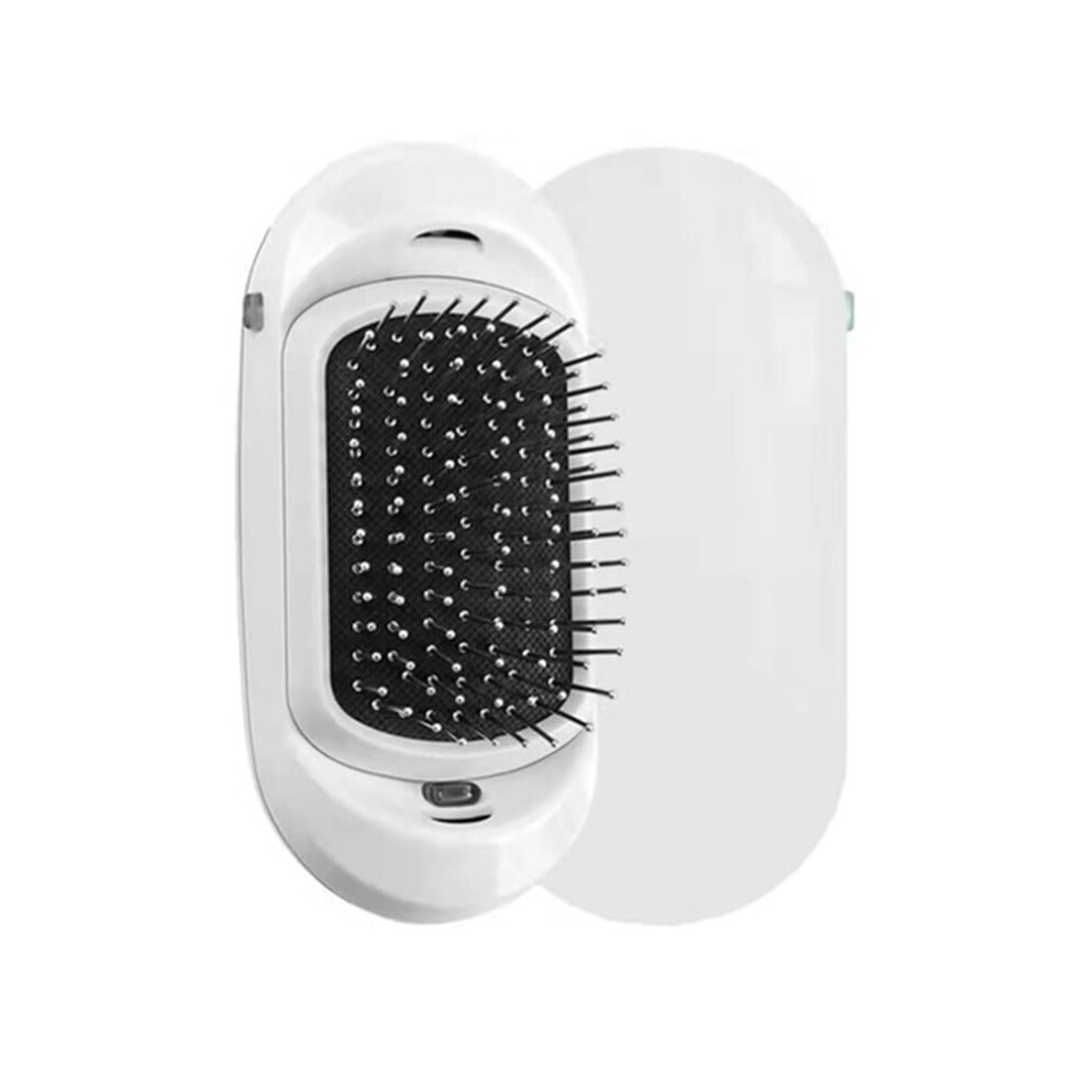 Unisex White Negative Ion Hair Brush With Vibrating Massage Function, Antistatic Smoothing Electric Hair Comb For All Hair,