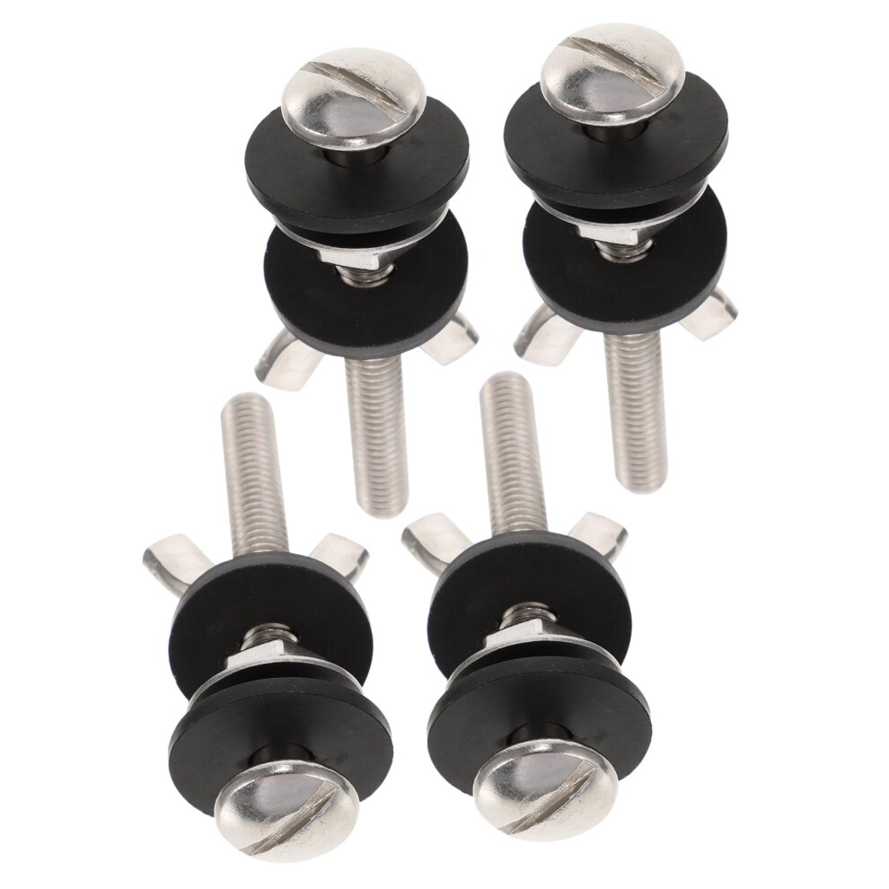 Universal Stainless Steel Toilet Seat Bolts And Screws With Rubber Washers, Durable Easy Install 9174973453758