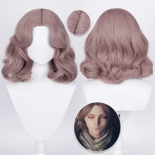 Cosplay Wig Purple Pink Short Wavy Synthetic Heat Resistant Adjustable Cap for Elden Ring Melina
