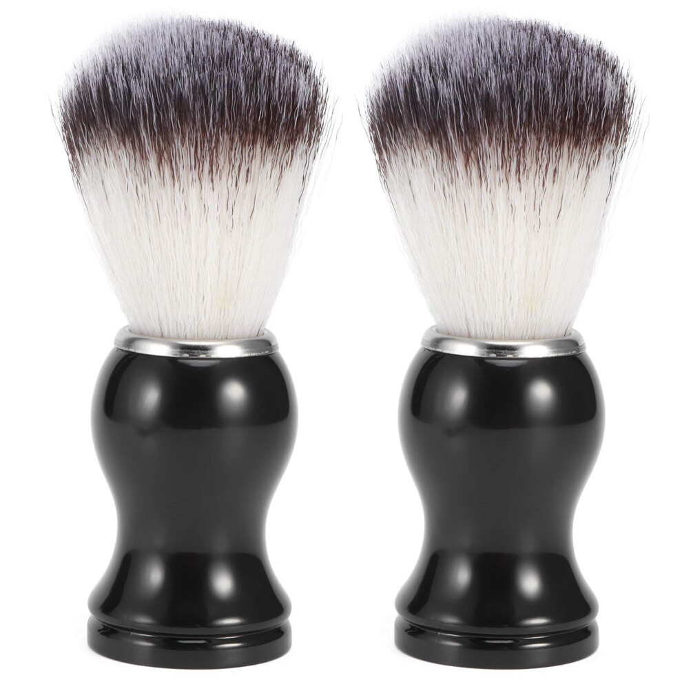 2PCS Shaving Brush Set for Men with Soft Nylon Bristles and Ergonomic Grip, Travel Beard Brush