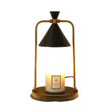 Dimmable Candle Warmer Lamp with Adjustable Brightness, Fast Wax Melting for Large or Small Candles, Black Metal