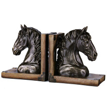 Rustic Horse Bookends for Shelves, Heavy Duty Decorative Book Stoppers with Elegant Horse Design