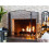 Wrought Iron Fireplace Screen with Fireproof Safety Barrier, Foldable Three Panel Spark Guard 2