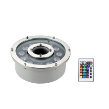 Underwater LED Fountain Light RGB 12V IP68 Waterproof 16 Colors 304 Stainless Steel Pond Spotlight