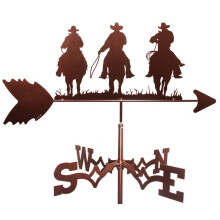 Outdoor Metal Weather Vane Cowboy Design for Roof or Garden with Smooth Wind Rotation Decor