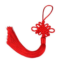12cm Red Silk Tassel Satin Pendant Set of 2 for DIY Crafts, Curtains and Home Decoration