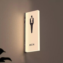 LED Restroom Sign Acrylic Bathroom Sign with EyeCatching Warm DoubleSided Glow for Wall Mount