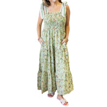 (S, Green) Robe d'été sans ou streetwear.